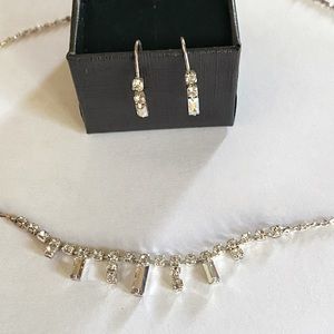 Vintage crystal necklace and earrings